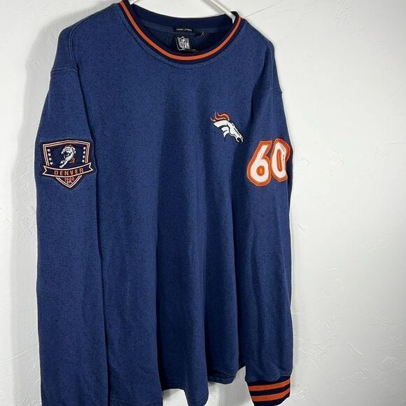 🔥🏈 Vintage DENVER BRONCOS Embroidered Pullover Sweatshirt Size Lg - PERFECT! - Picture 4 of 11